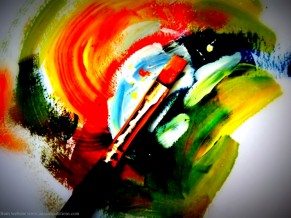 Art and mindfulness: paintbrush mixing paint