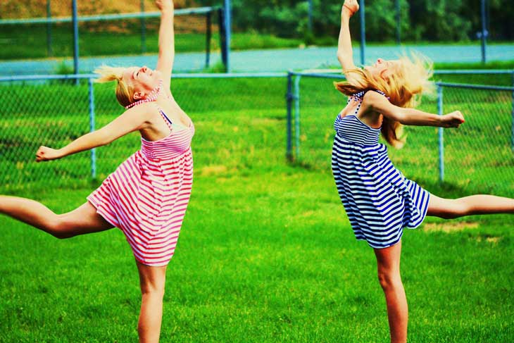 Women jumping in joy