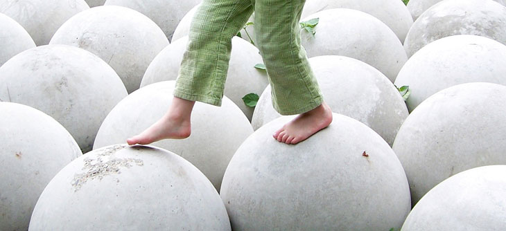 Walking on white balls