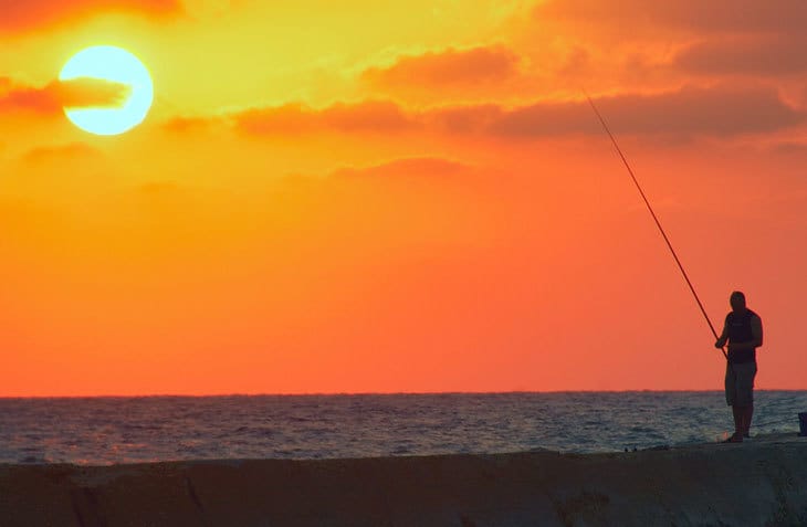 Fisherman at sunset