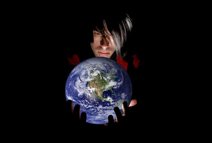 Hands holding globe - earth