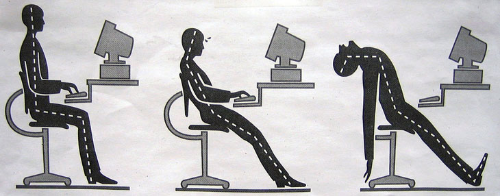 Seated posture while working at desk