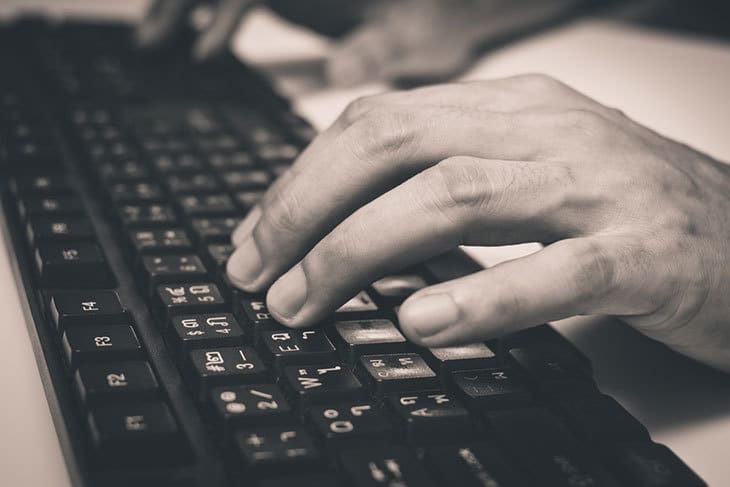 hands on keyboard