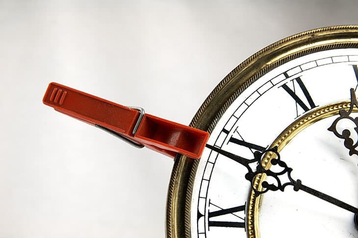 Clothespin on clock