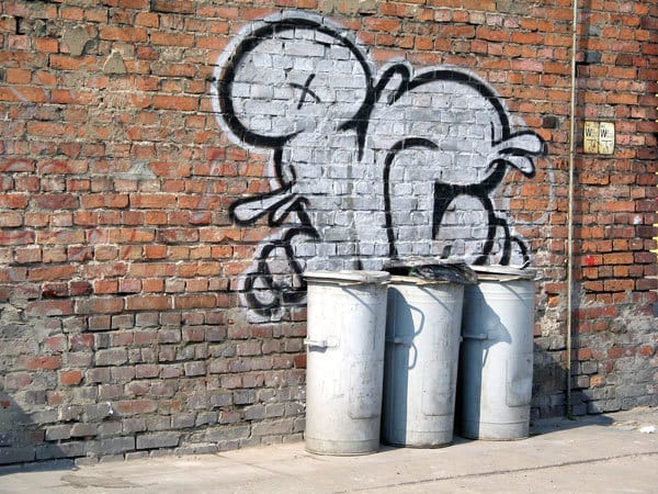 Waste - garbage cans in alley