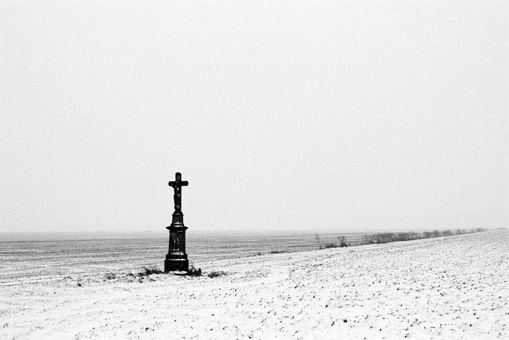 lone cross in the fields