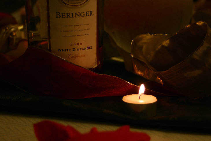 Wine and candle