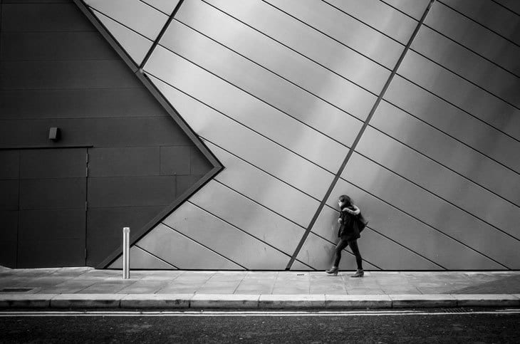 woman walking - road