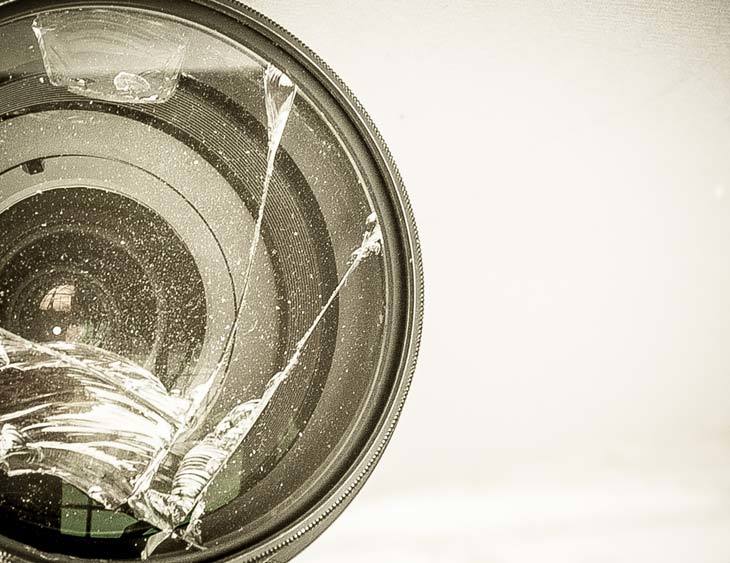 Camera with broken lens