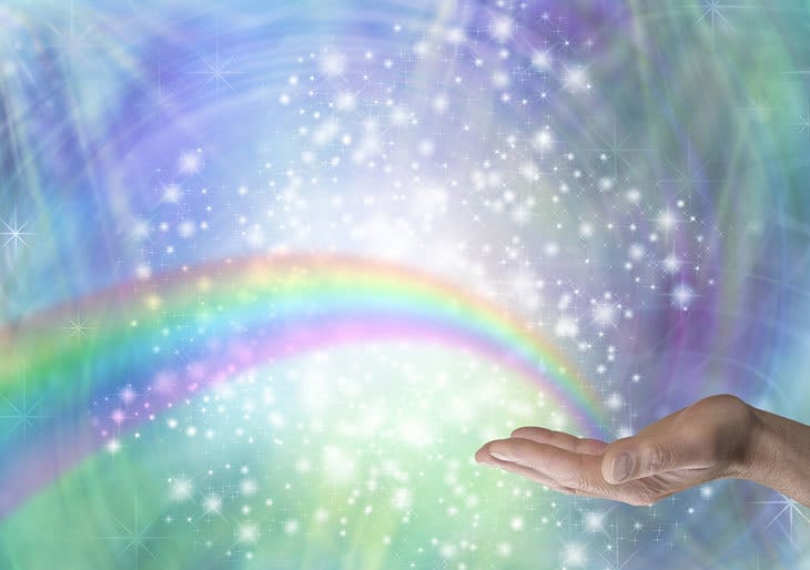 Rainbow emanating from hand