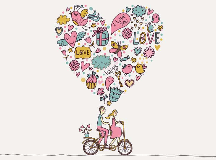 Couple on tandem bike