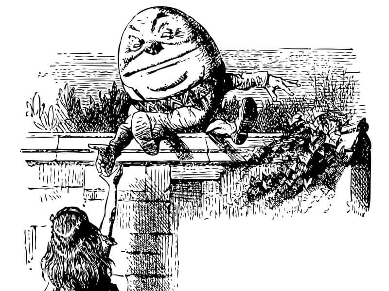 Humpty Dumpty with Alice in Wonderland