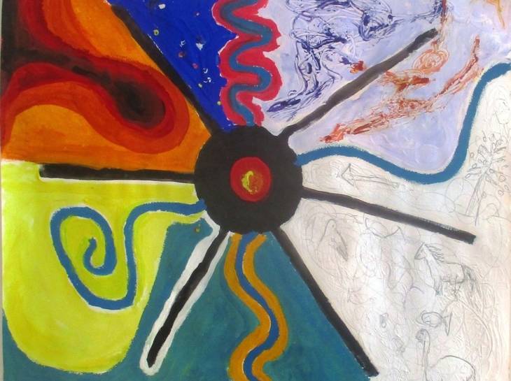 "Cycles" mandala painting - Plunging back into art