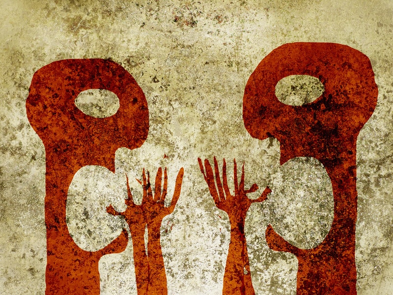 two people screaming at each other