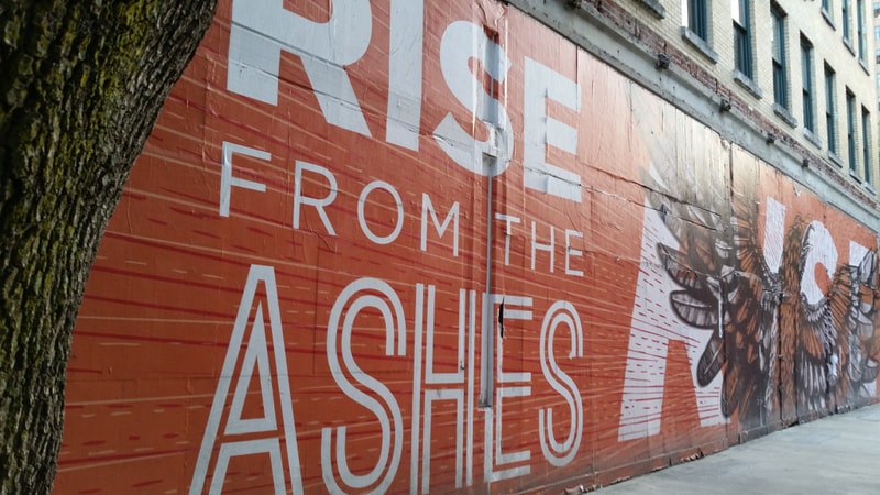 A JOURNEY BACK HOME: The spiritual meaning of repentance 13 wall with rise from the ashes written on it