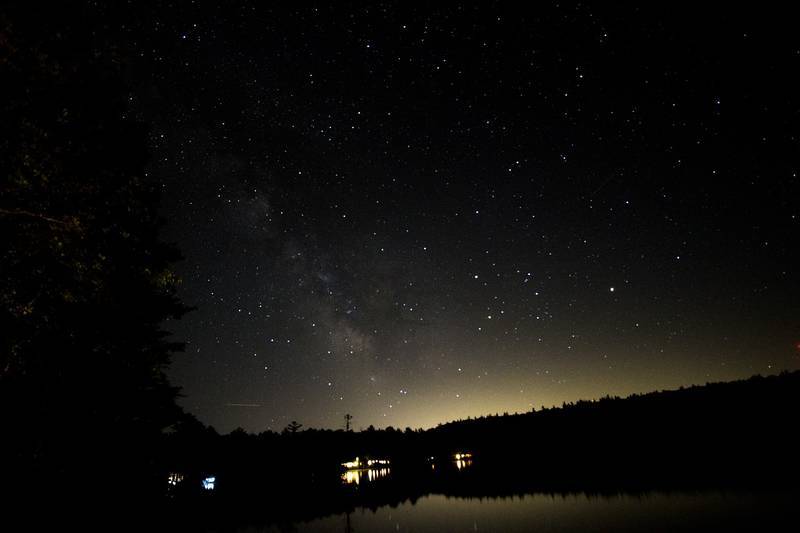 Milky Way constellation above water - Philbin Pond