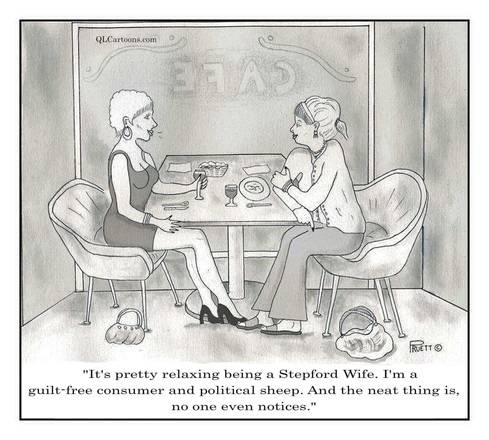 Guilt-Free Consumer and Political Sheep 13 stepford cartoon small edited