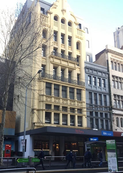 Outside of Melbourne's Ibis Budget Hotel - Going down under and coming back up