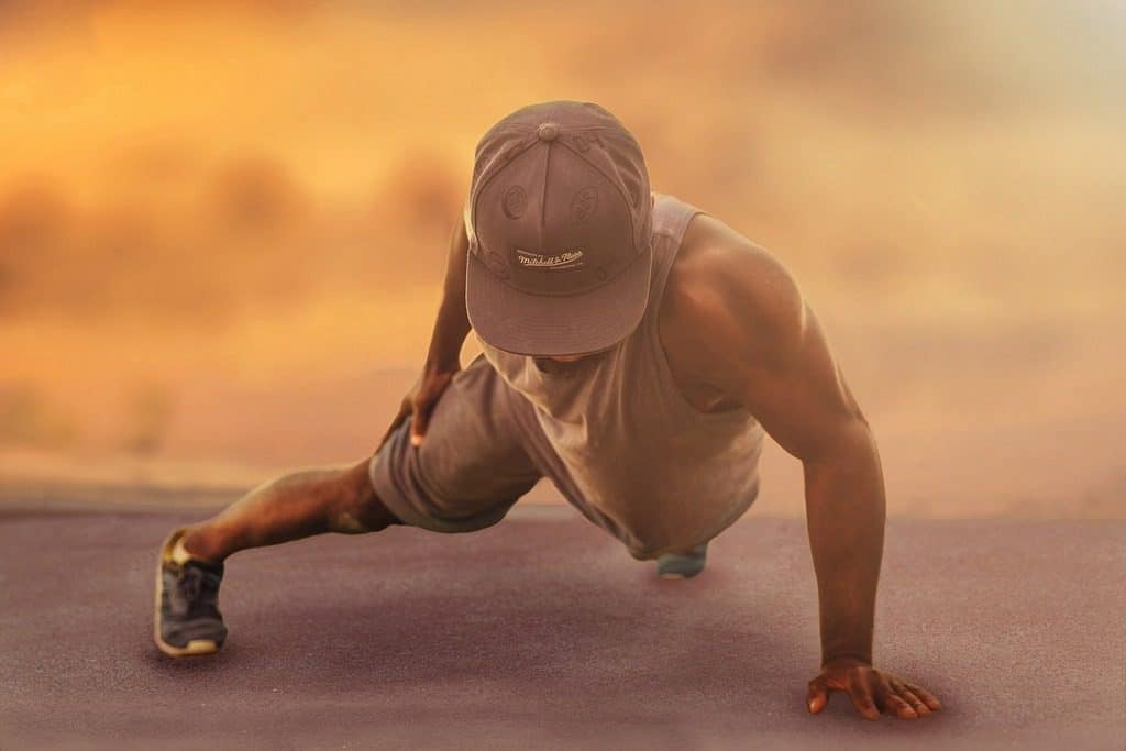 athlete doing press-ups