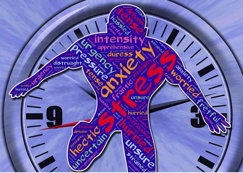 stress anxiety man wih clock