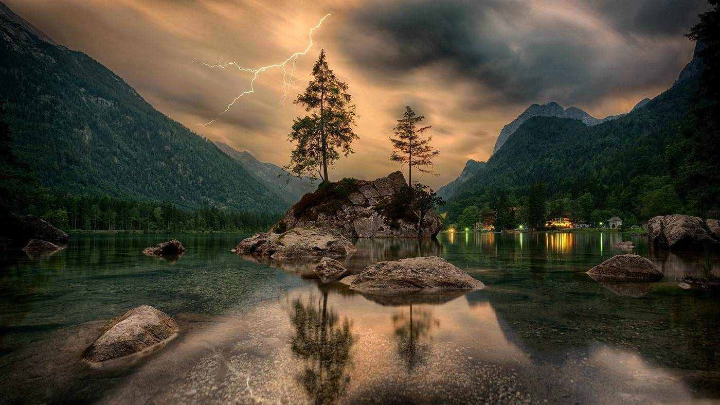 CREATION SONG: A return to humanity's divine roots 13 Lightning over water, trees and mountains