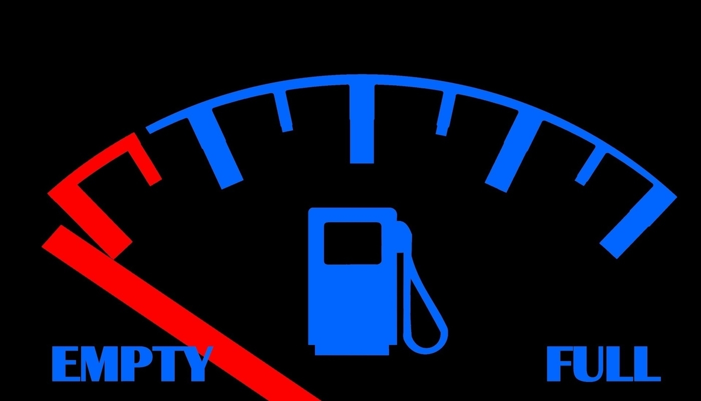 fuel gauge indicating empty