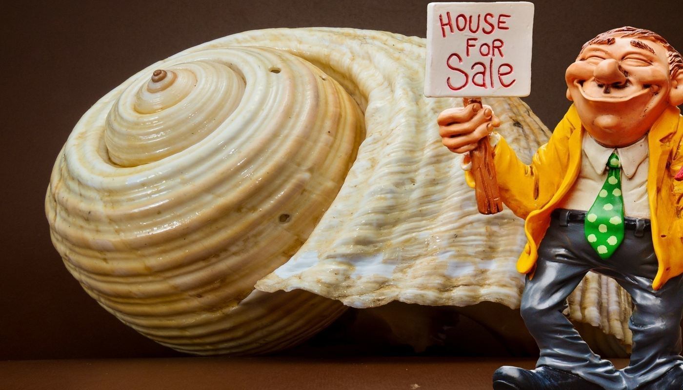 realtor with house for sale sign in front of a chell