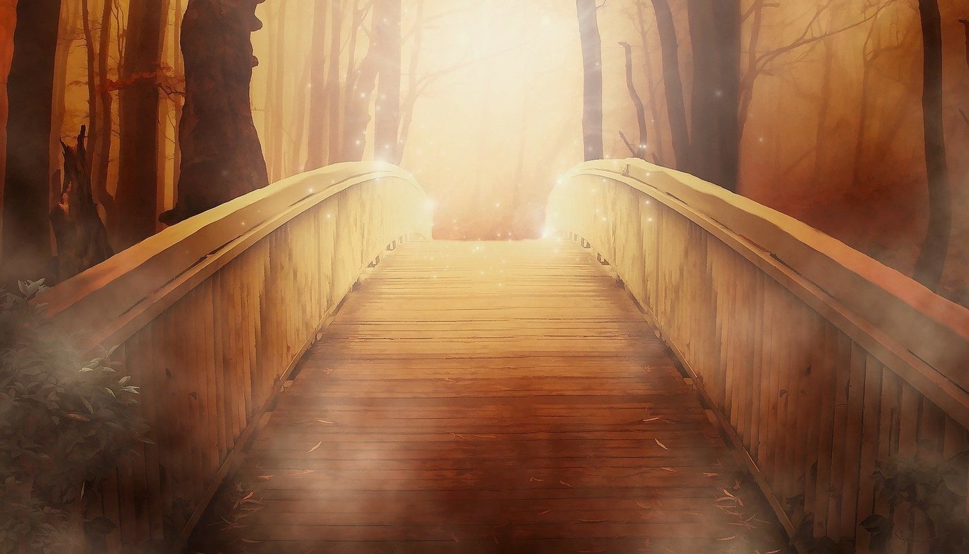 bridge with golden light