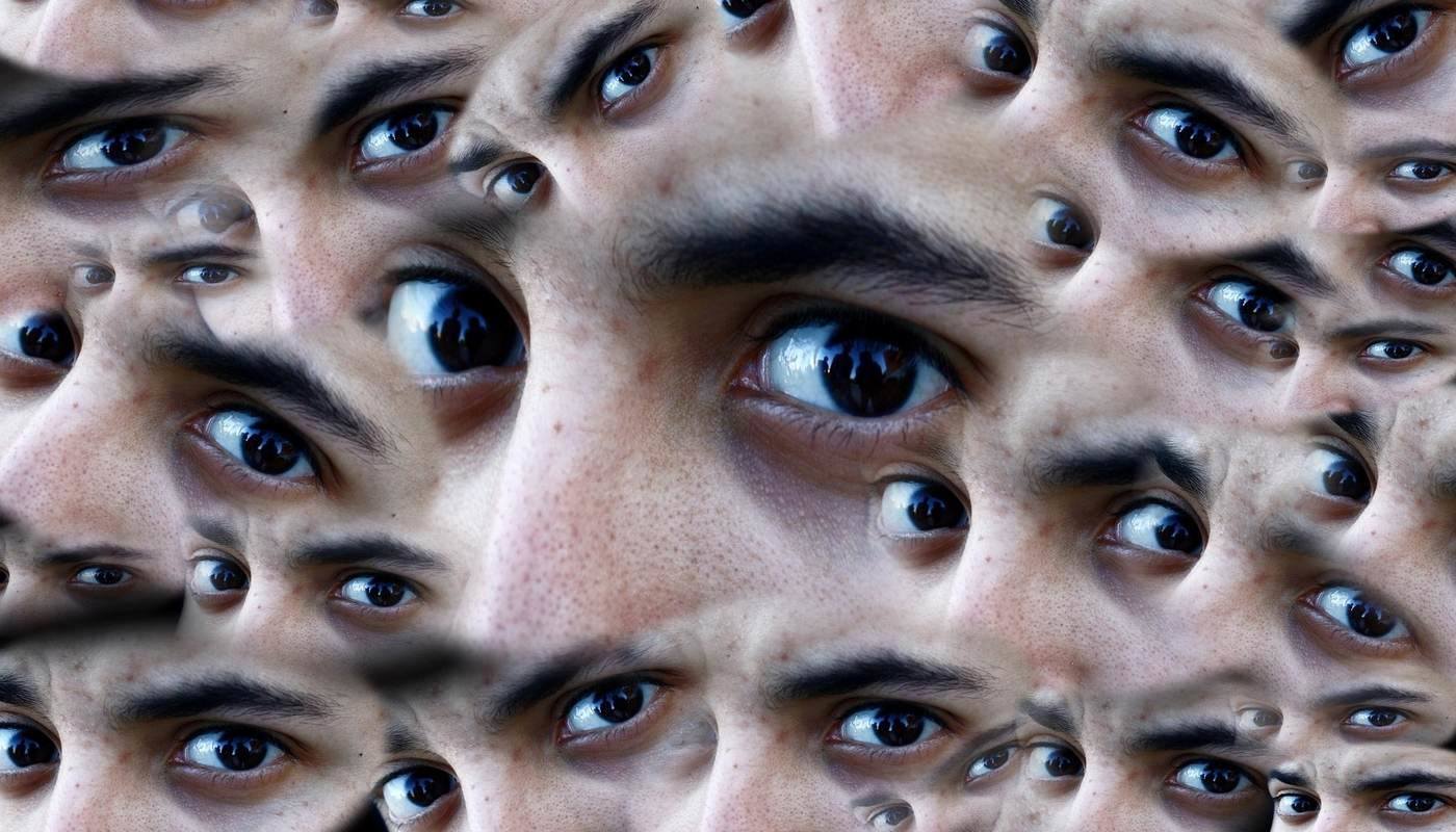 many scared eyes