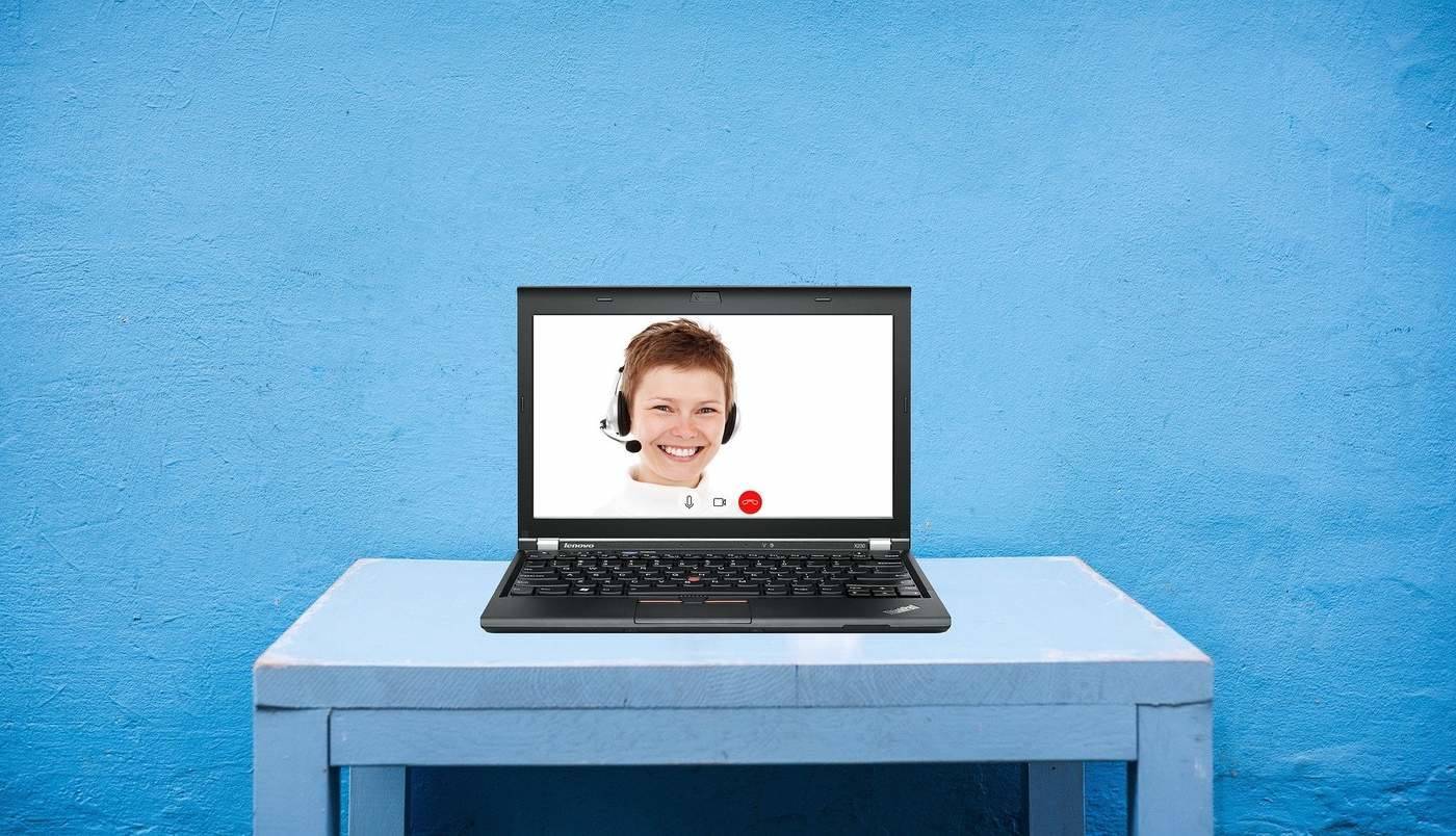Video call on laptop