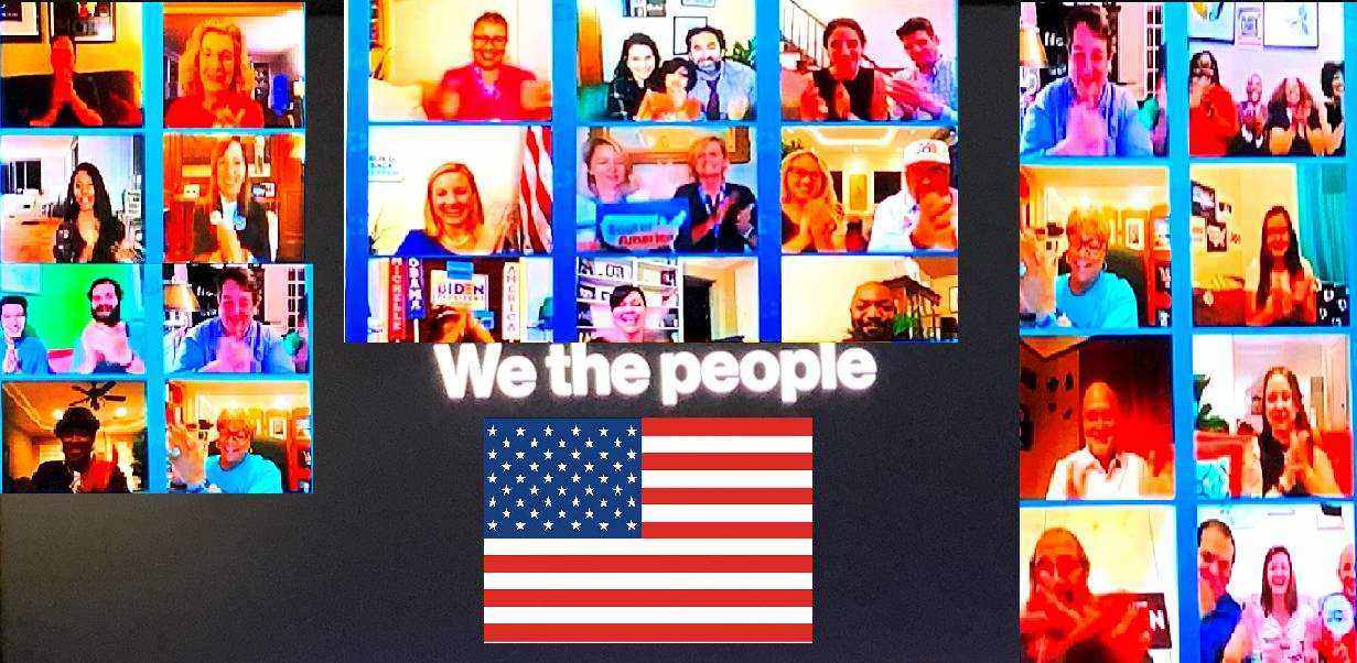 "We the people" collage of pictures from 2020 virtual Democrat convention
