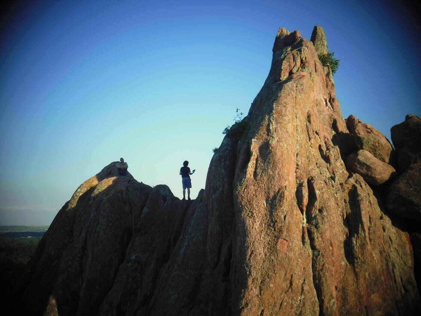 Cliff with two people on it