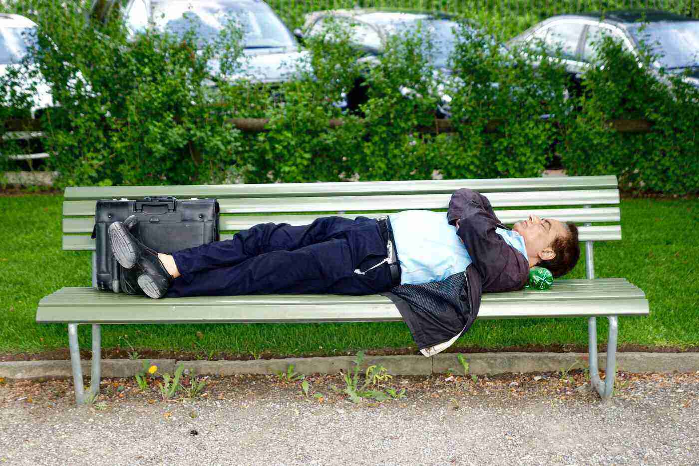 CORE NEGATIVE BELIEFS: How these can block you from reaching your "final eighth" goal 19 Businessman sleeping on park bench