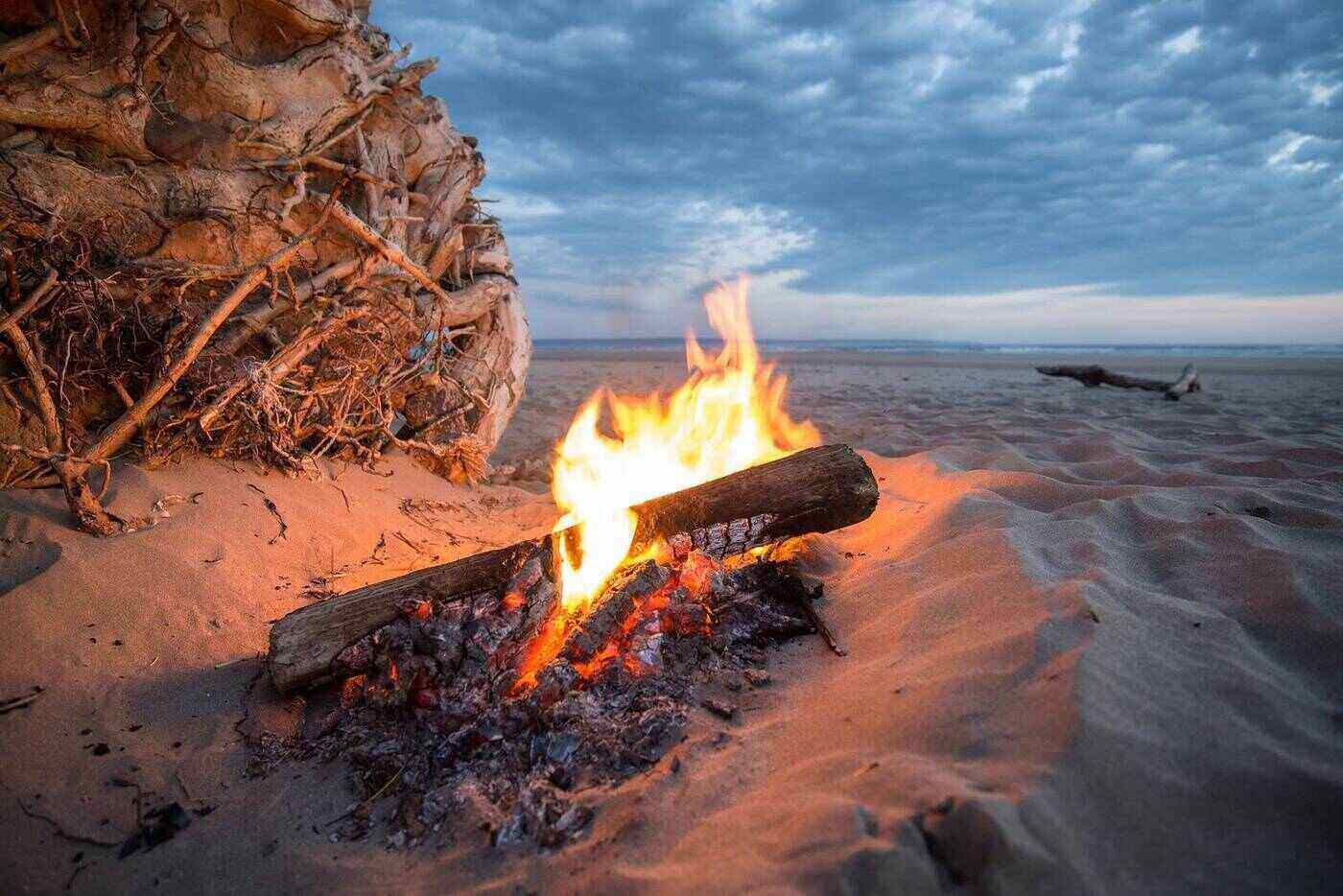 Bonfire on beach