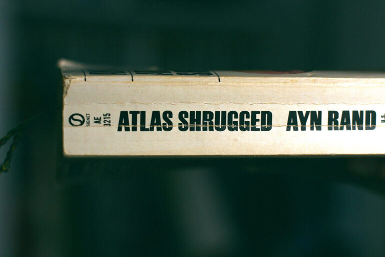 book spine - atlas shrugged by Ayn FRand