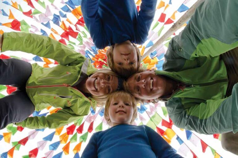 FAMILY BONDS: Drinking po cha and meditating at Karsha Gompa monastery 17 Close-up of Bruce Kirkby, wife, and two sons