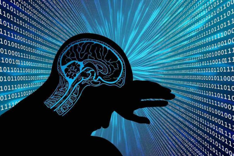 man confused by wall of computer coding