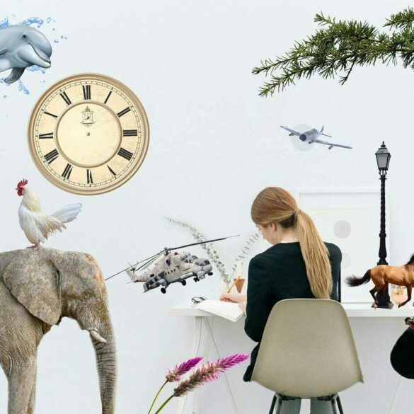 woman with pictures of writing ideas