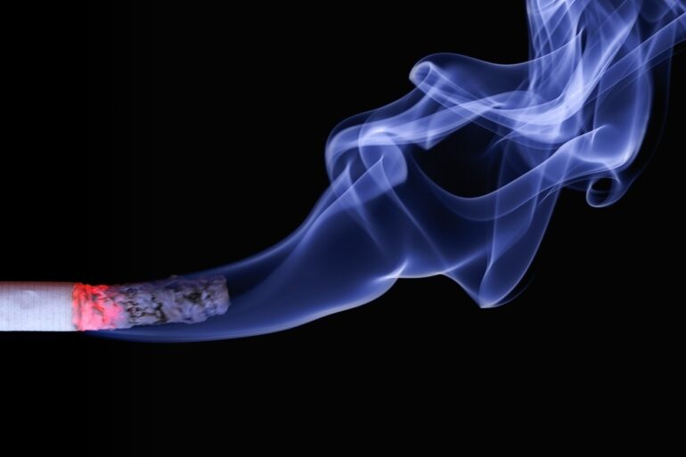 Lit cigarette