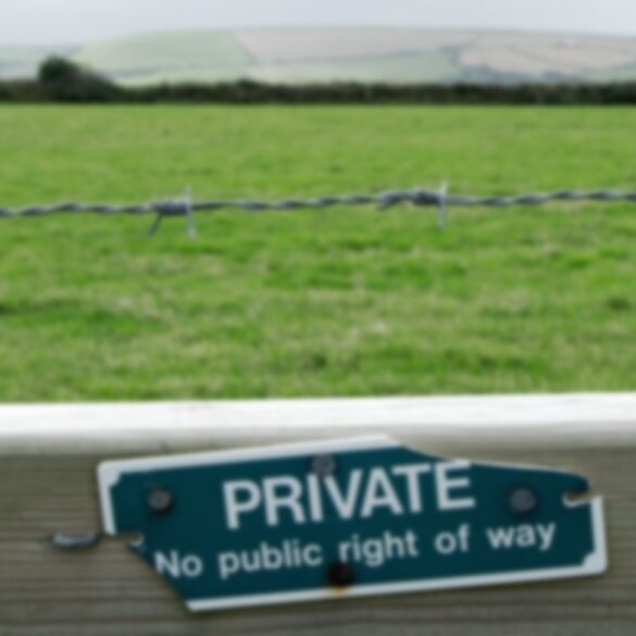 field with private sign