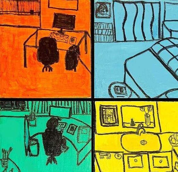 Ode to a Marriage painting, cropped for lead