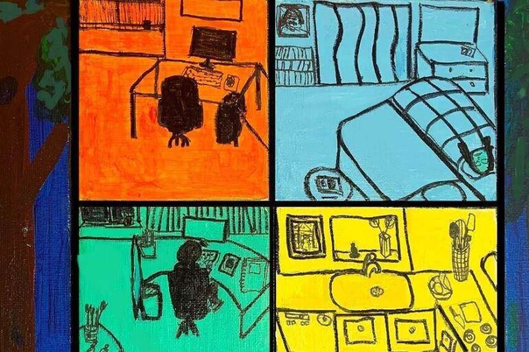 Ode to a Marriage painting, cropped for lead