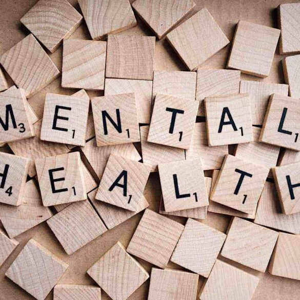 Scrabble letters spelling out Mental Health