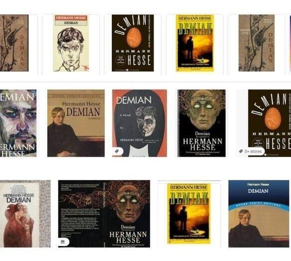 Collection of book covers for different editions of Demian by Hermann Hesse