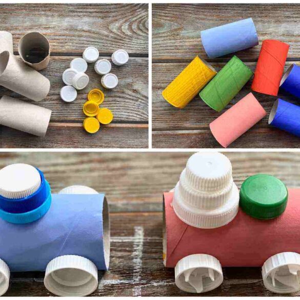 Kids' craft with toilet paper rolls