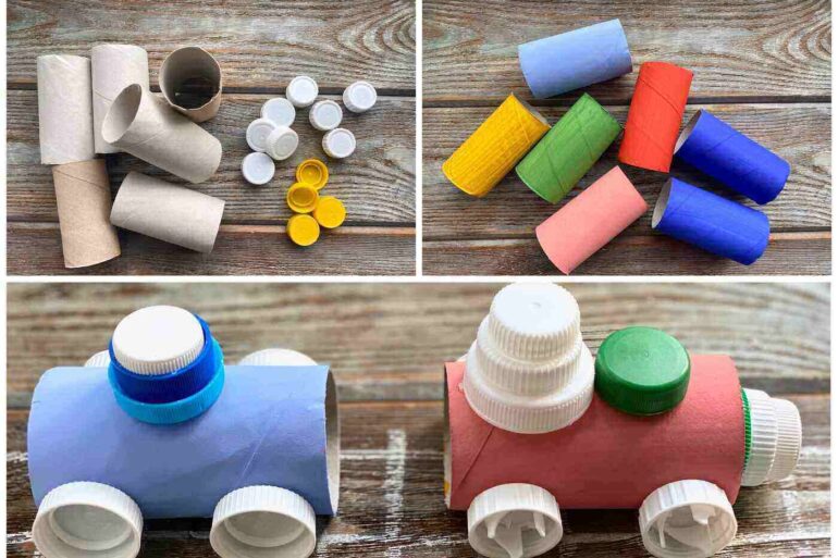 Kids' craft with toilet paper rolls