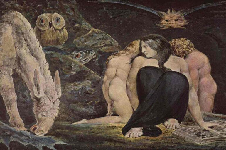 The Night of Enitharmon's Joy (formerly called 'The Triple Hecate') painting by Blake 1795