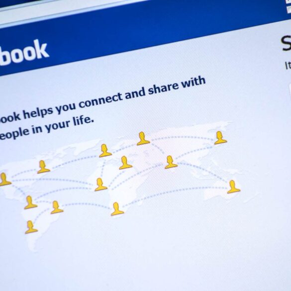 Facebook signup page on computer