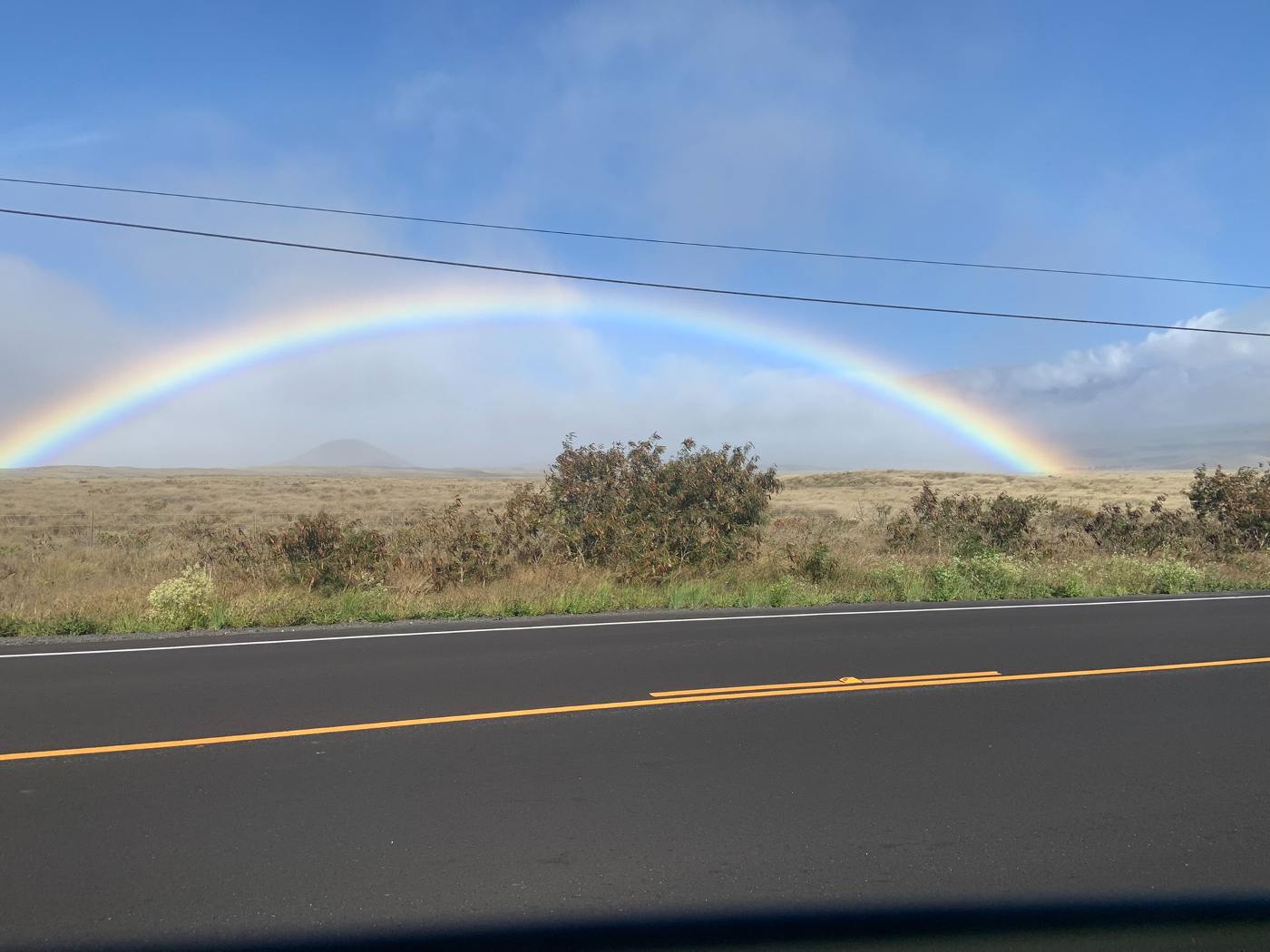 TRAVEL AND ITS STATES OF MIND: Poems and pictures of the Big Island of Hawaii by Max Reif 13 Rainbow in front of Mauna Kea volcano