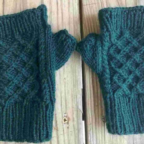 pair of fingerless mittens